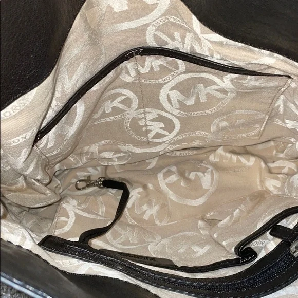 Michael Kors Black Leather Handbag with Silver Accents - Picture 3 of 5